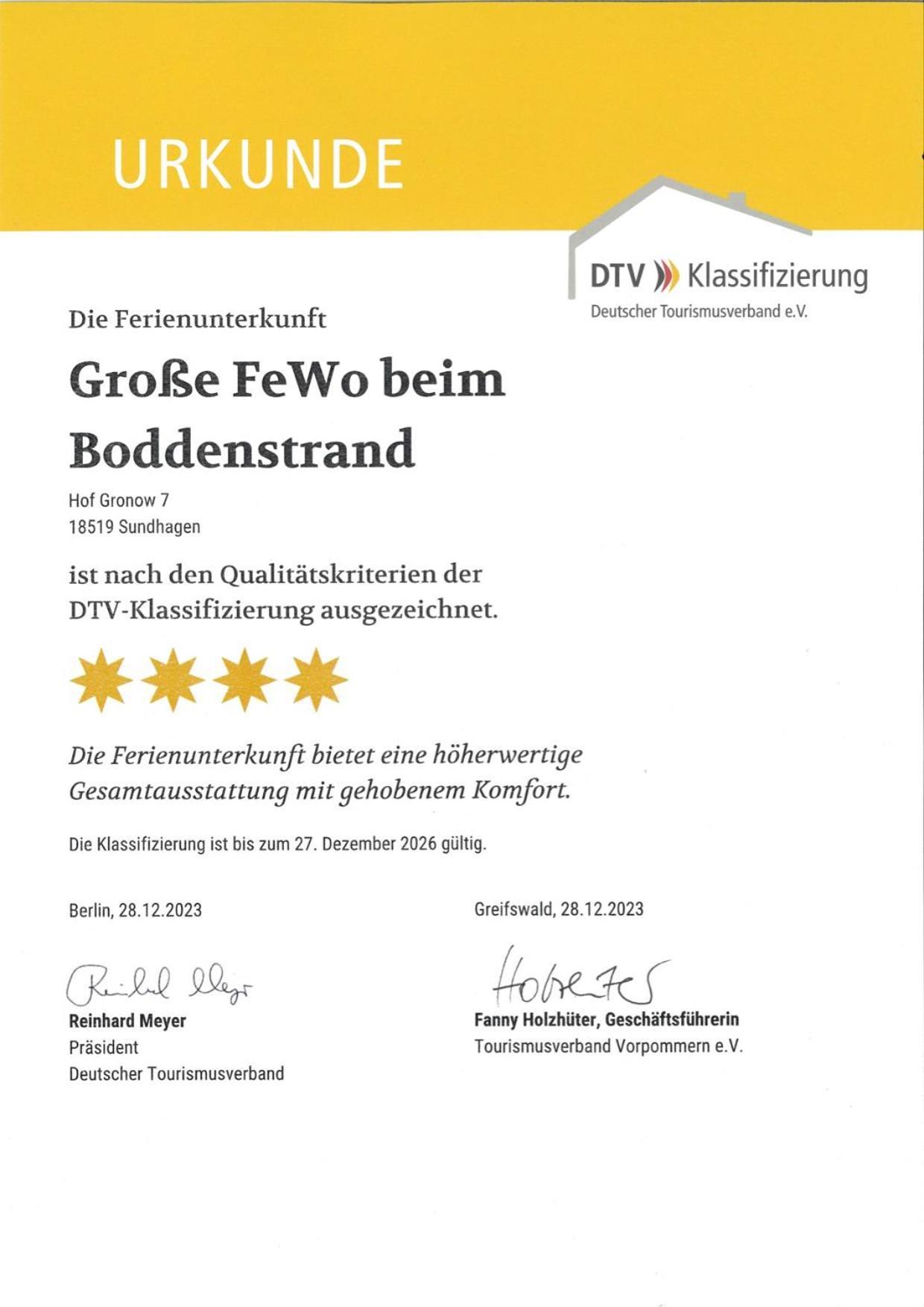 Grosse 4 Sterne Ferienwohnung Beim Boddenstrand Sundhagen-Niederhof Exterior foto